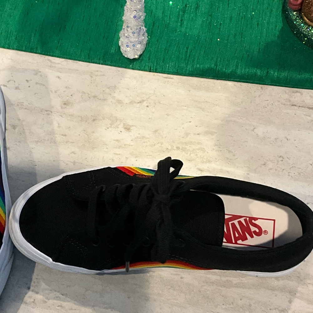 Vans Black Sneakers with Rainbow Design - Picture 3 of 4